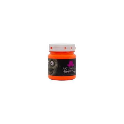 ACUAREL- TEMPERA ESCOLAR POTE X 250 GRS FLUO NARANJA