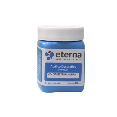 ETERNA- ACRILICO  X 250 ML.BASICOS 046 CELESTE BANDERA 