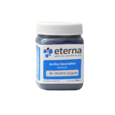 ETERNA- ACRILICO  X 250 ML.BASICOS 048 CELESTE COUNTRY 