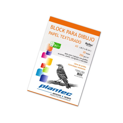 PLANTEC- BLOCK PLANTEC P/ DIBUJO ENCOLADO A3 X 20 HJS 350 GR TEXTURADO PLANTEC- BLOCK PLANTEC P/ DIBUJO ENCOLADO A3 X 20 HJS 350 GR TEXTURADO