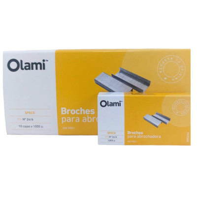 OLAMI ESC/COM- BROCHES Nª10 CAJA X 1000 BROC (PACK X 20 CAJITAS) OLAMI ESC/COM- BROCHES Nª10 CAJA X 1000 BROC (PACK X 20 CAJITAS)