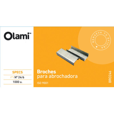 OLAMI ESC/COM- BROCHES Nª24/6 CAJA X 1000 BROCHES (PACK X 10 CAJITAS) OLAMI ESC/COM- BROCHES Nª24/6 CAJA X 1000 BROCHES (PACK X 10 CAJITAS)