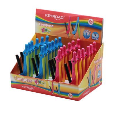 OLAMI ESC/COM- COMPAS PLASTICO FLOW C/LAPIZ (CAJA X 24)