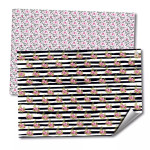 EL CAMINO- CARTULINA D.FAZ ENTR. 65x45x10HJ MULTICOLOR FLOR  Y RAYAS