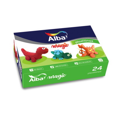 ALBA- PLASTILINA CAJA X 24 BARRAS COLORES SURTIDOS (998) ALBA- PLASTILINA CAJA X 24 BARRAS COLORES SURTIDOS (998)