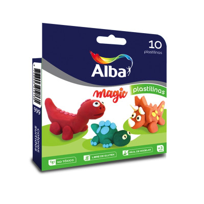 ALBA- PLASTILINA BLISTER X 10 BARRAS COLORES SURTIDOS(996) 