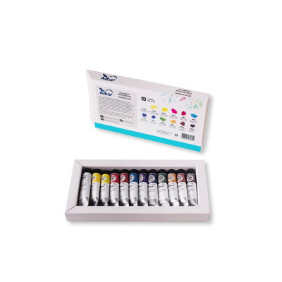 ALBA- ACUARELA PROFESIONAL x10 ML. ESTUCHE REG. x 12 COL. 999 ALBA- ACUARELA PROFESIONAL x10 ML. ESTUCHE REG. x 12 COL. 999