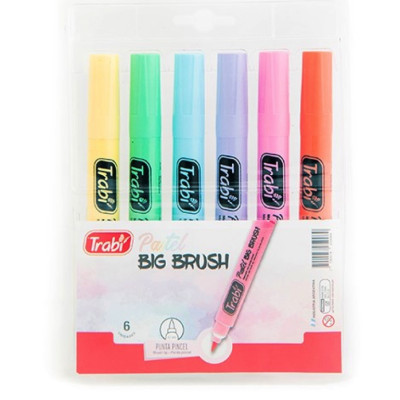 TRABI- MARCADOR BIG BRUSH (GORDO) P. PINCEL PASTEL SET X 6 (LETTERING) TRABI- MARCADOR BIG BRUSH (GORDO) P. PINCEL PASTEL SET X 6 (LETTERING)